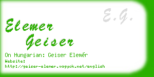 elemer geiser business card